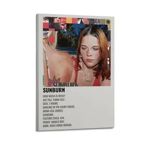 Dominic Fike Sunburn Poster for Bedroom Aesthetic Canvas Wall Art Living Room Posters Painting Picture Print Modern Family Decor Artist Bathroom Poster