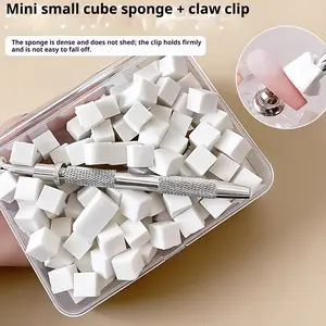 Mini White Square Pat Pat Sponge, Applicator for Nail Art, Blush