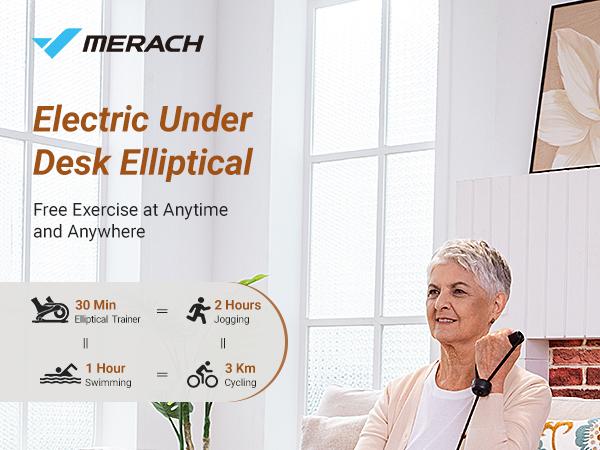 Product Introduction of MERACH Under Desk Elliptical Machine for Home and Office, 12 Adjustable Speeds Quiet & Portable Seated Pedal Exerciser for Seniors With Non-Slip Pad, dealsforyoudays 0