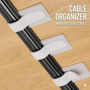 10PCS Hook and Loop Cable Ties, Adjustable Cord Holder for Indoor Cable Arrangement