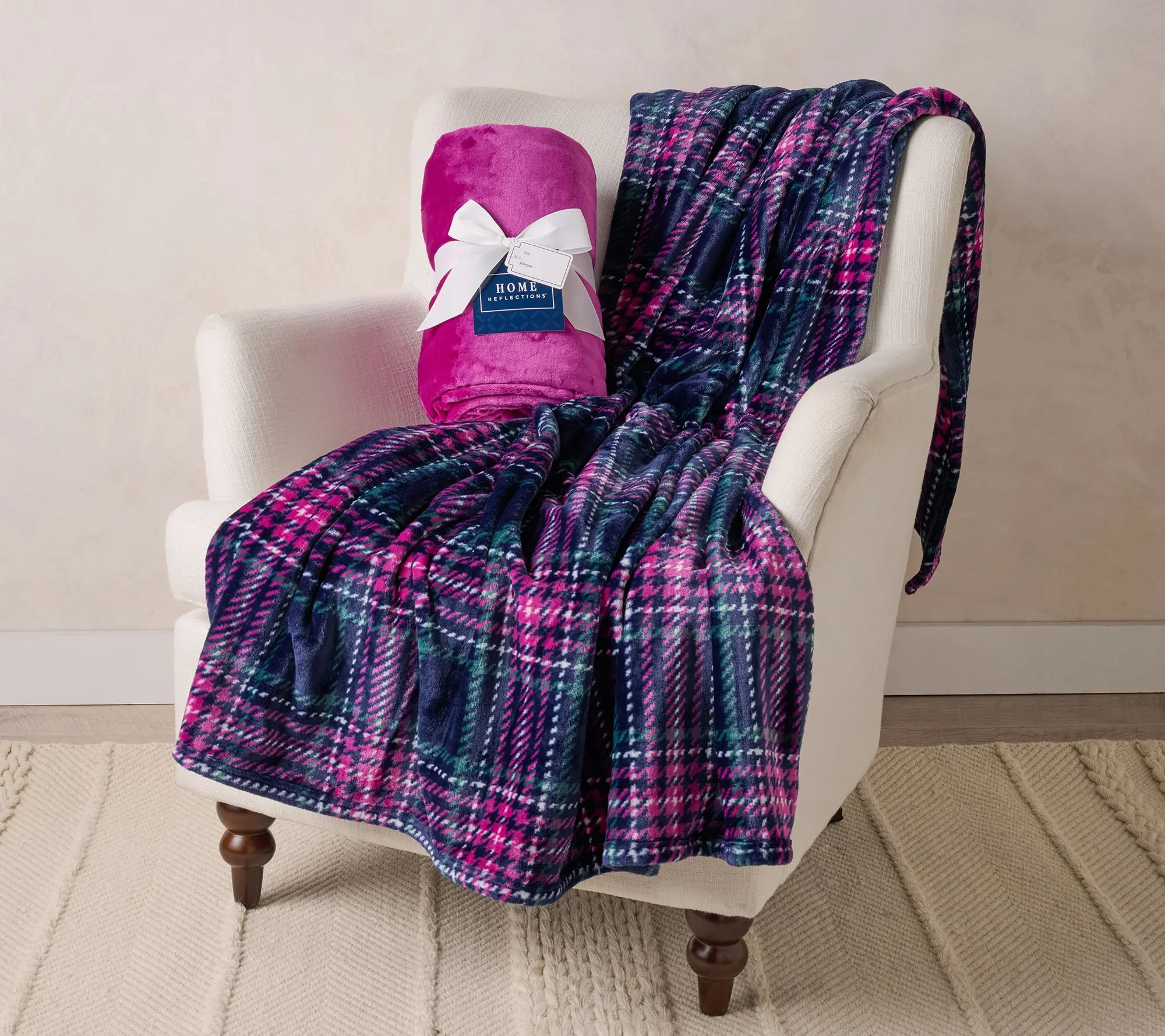 Home Reflections Set of 2 Holiday Throws Home Reflections Set of 2 Holiday Throws