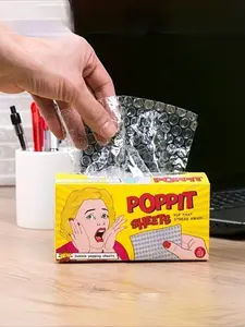 Stress Away! Mini Bubble Fun Sheets - Desk Relax Gadget for Office & Party Supplies, Paper Bag, Bubble Film - Release The Pressure - Suitable for Gift Giving, Christmas, Halloween, Stress Relieving Accessory