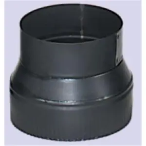 212 MAIN Crimp-On Reducer - 7-Inch to 6-Inch 24-Ga Snap-Lock Black Steel Stovepipe (Large End Crimped), Steel Pipes