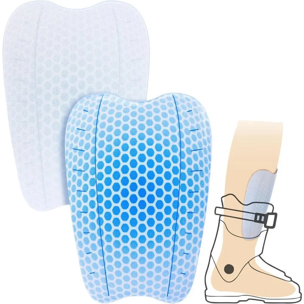 2 Pcs/4 Pcs Snowboard Ski Shin Guards - 6x4 in Gel Self-Adhesive Pads, Reusable Ski Boot Liner Accessories for Pressure Points Reduction, Impact Reduction