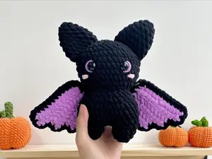 Mixed Color Bat Crochet Pattern, Mixed Color Bat Halloween Crochet Pattern, Mixed Color Bat Halloween Amigurumi Crochet Pattern