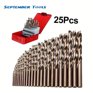Cobalt Drill Bit Set, 19Pcs/25Pcs Metal Drill Bit Set, M35 High Speed Steel Twist Jobber Cobalt Drill Bits for Hardened Metal, Stainless Steel,Cast Iron,Wood,Plastic, Index Storage Case
