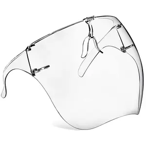 Sports & OutdoorsFace Shield with Glasses 4 Pack, Anti -Fog Clear Face Mask Full Face Protection Splash Guard Reusable Breathable See Through Goggles Plastic Working Face Shields Nail Art Tools for Nail Artists