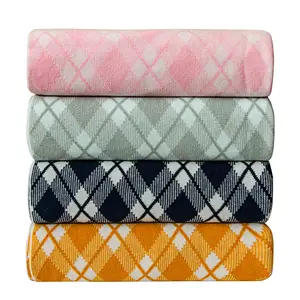 [Memorial Day Sale]Bedsum Cotton Cable Knit Blanket, Super Soft and Breathable Warm Blanket for Sleep and Rest by  30 x 40 Inches