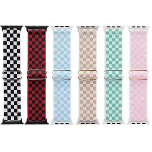 Fashionable Stretchy Solo Loop Watch Band (Band Only), 6 Counts Soft Braided Watch Band Watch Straps for iWatch Series 9 8 7 6 5 4 3 2 1 Ultra SE, Smart Watch Accessories