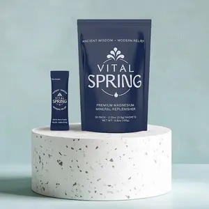 Vital Spring Premium Mineral Hydration Replenisher 30pk - Magnesium & Electrolytes Powder - Lemon Healthcare Vitamin