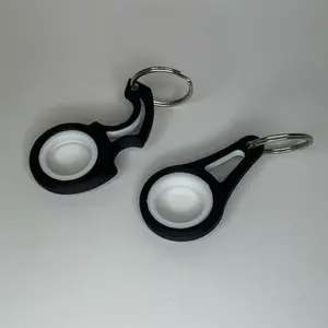 Keychain Spinner - 3D Printed PLA Plastic - Black & White Design - Durable & Lightweight - Perfect for Keys & Bags