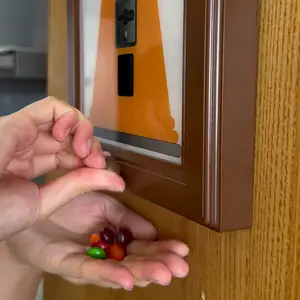 Brown Wall-Mounted Snack Dispenser Mini Bubble Gum Machine Fast Dispense Candy Nuts Coffee Beans Pet Treats Festive Christmas Holiday Birthday Gift Home Decor ABS Material