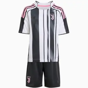 Juventus 2025/26 Home and Away Full Set Soccer Kit, Serie A Premium Fabric Match Style Set C