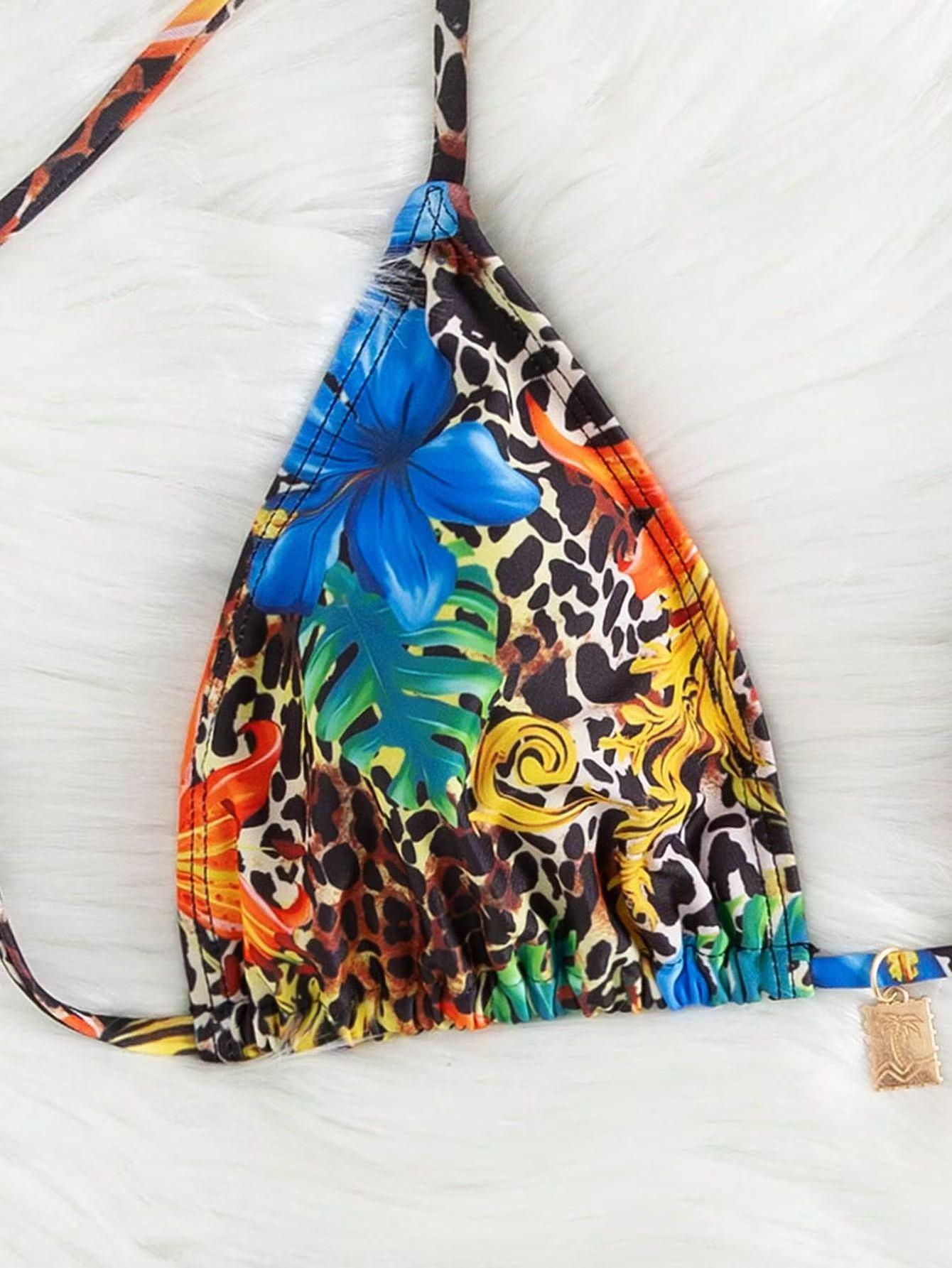 two-piece bikini - tropical, ocean style | suitable for summer beach vacations, hot springs, and water parks | swimsuit