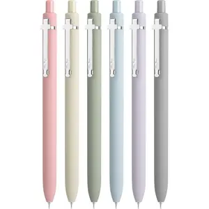 Mr. Pen- Retractable Gel Pens for Journaling, 6 Pack, 0.5 mm Black Ink, Color Barrel with Silver Cross Clip