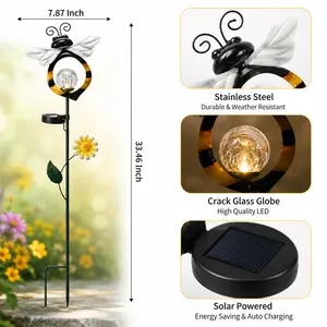 Solar Bee Garden Stake Light – Decorative Bumblebee LED Yard Light