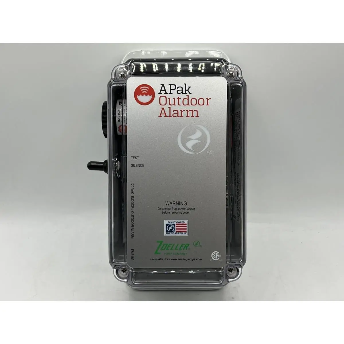 212 MAIN Zoeller 15 MFS APak Outdoor Waterproof Siren Alarm System with Nema 4X Enclosure, 115V, Waterproof Alarm