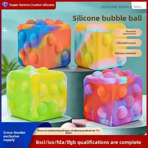 Kids Intelligence Stress Relief Toy, Mouse Eradicator Pioneer 3D Bubble Ball, Food Grade Silicone Squishy Decompression Cube, Fidget Relief