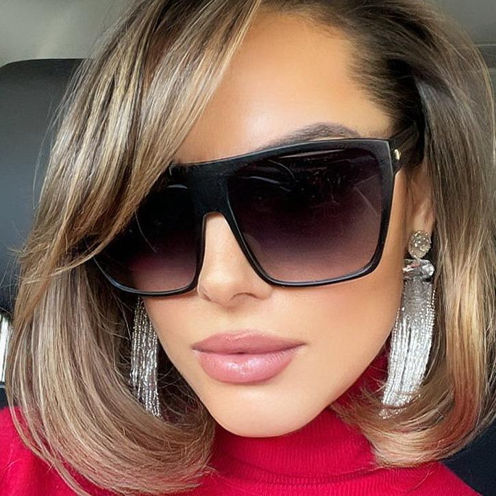 Lauren Brand XXL Oversized Women Sunglasses Flat Top Square Shadz Gafas ROSE Modern Aviator Style Polarized Lenses UV Protection