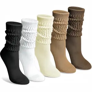 Slouchy Socks for Women - Slouch Long Crew Knit Boot Athletic Calf Tube Scrunch Socks