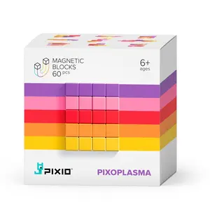 PIXIO Abstract Series PIXOPLASMA - 60 Magnetic Blocks in 5 Colors | Magnetic Building Toy & STEM Construction Set + Free App