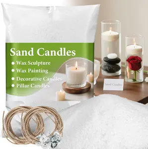 Snow Pearled Candles Sand and Wicks and Wick Tabs- 450g (15.87oz) Refillable White Sand Wax, DIY Candle Beads and Wicks, for  Decor, Parties, Events