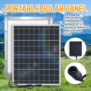 Portable Solar Panel with 50A/100A Controller, 1 Set 15W Solar Panel Charger, Outdoor Solar Panel Kit for Mobile Power, Camping, Hiking, Car, Boat, Phone, Monitoring