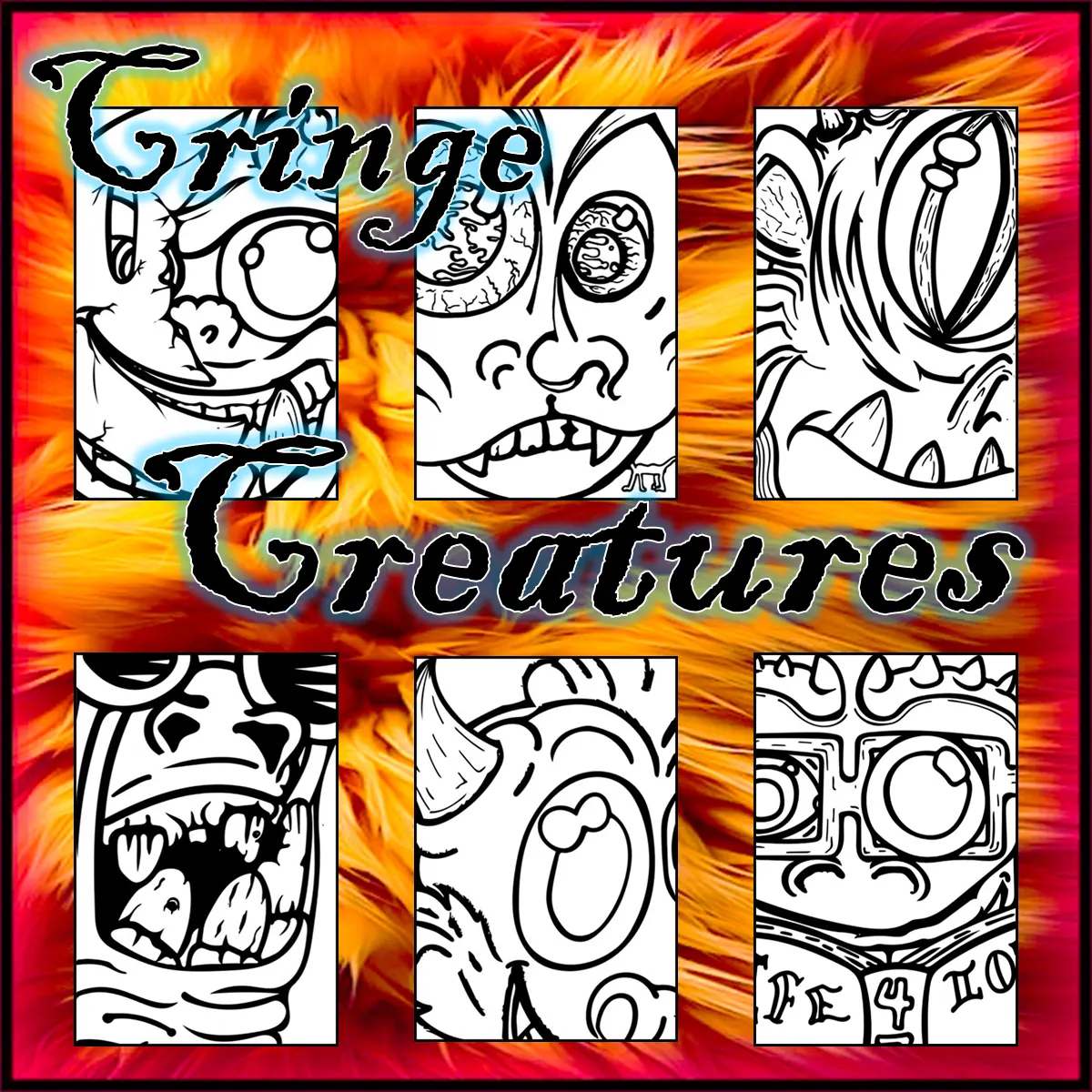 Cringe Creatures Collectable Coloring Cards - Digital and Handheld Options