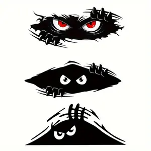 2D Flat Sticker Car Decal Three in One Angry Peeping Monster Vinyl Car Decal Decorative Decal, Multipurpose Car Decal, Suitable for Cars, SUV, Trucks, Walls, Windows, Laptops, Etc. - Scratch Resistant and Durable