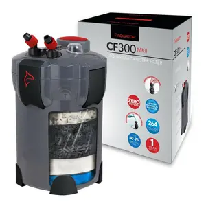 AQUATOP 3-Stage Canister Filter 264 GPH, Vortex Prime - For 75-Gal Tanks, Media Included, CF-300MKII