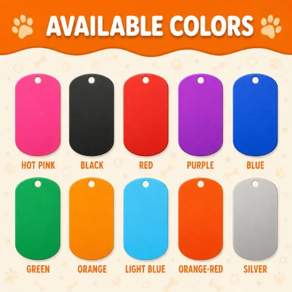 Standard Shape 2" Long - Custom Engraved Dog Tag