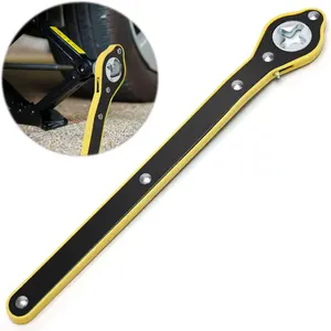 Car Jack Wrench, Scissor Lift Lever Ratchet Wrench, Metal Garage Tire Lug Nut Wrench, Fits Small Cars Suvs Emergency Repair Tool Kit, Ratcheting Wrench Set
