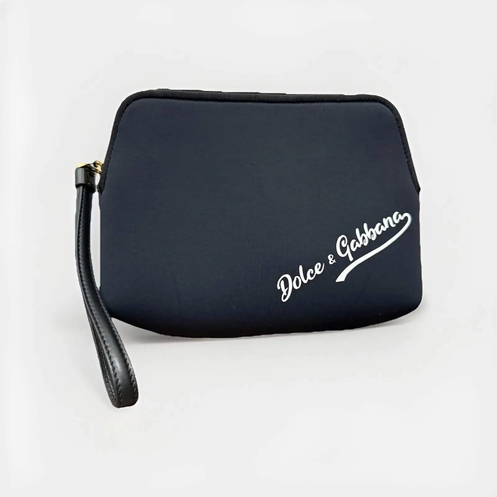 Pre-owned As Seen On Screen As Seen On Screen 7B523028 Dolce & Gabbana Neoprene Zip Cosmetic / Toiletry Pouch Black