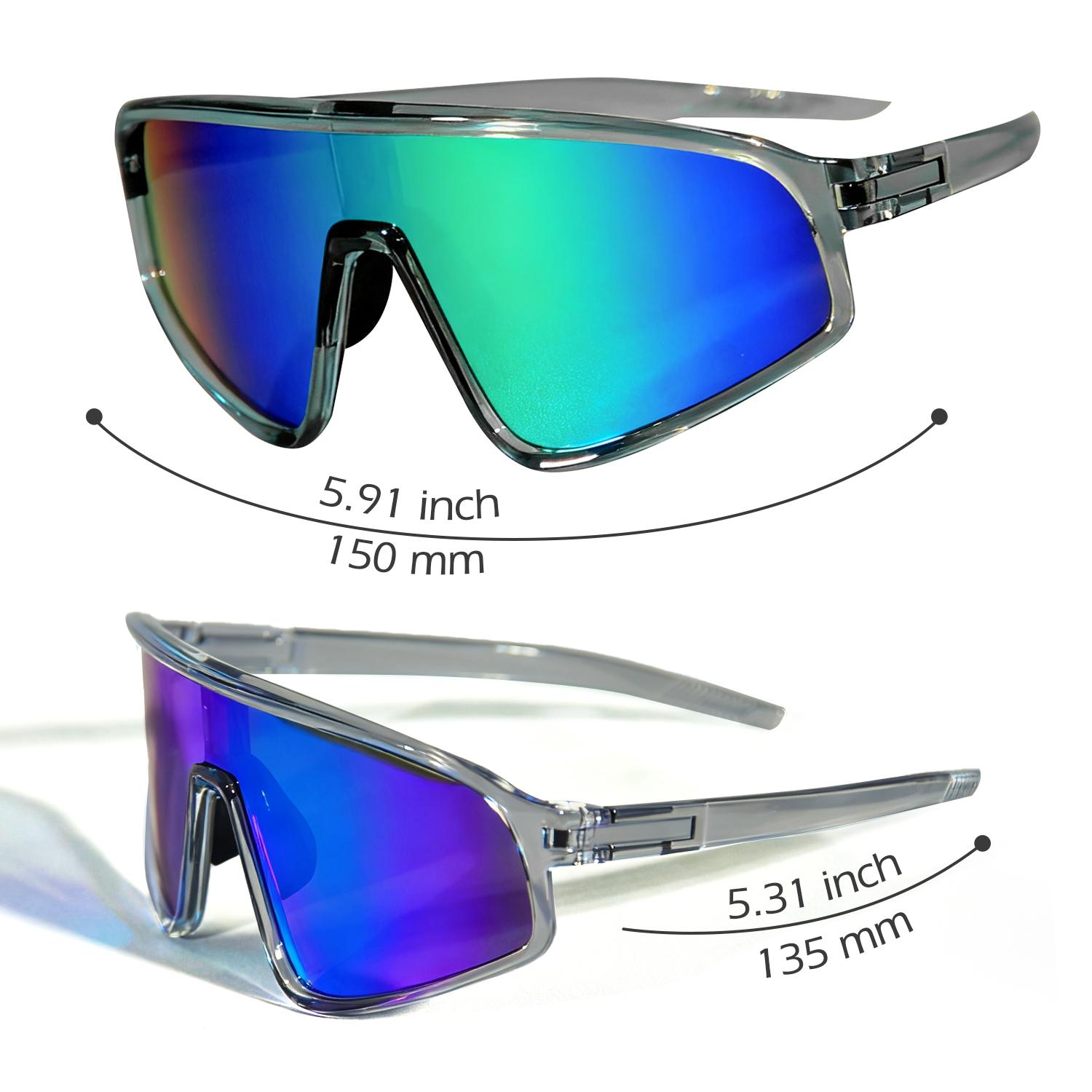 Blue Polarized Cycling Glasses PC Frame UV Protection Outdoor Sports Sunglasses for Men Women