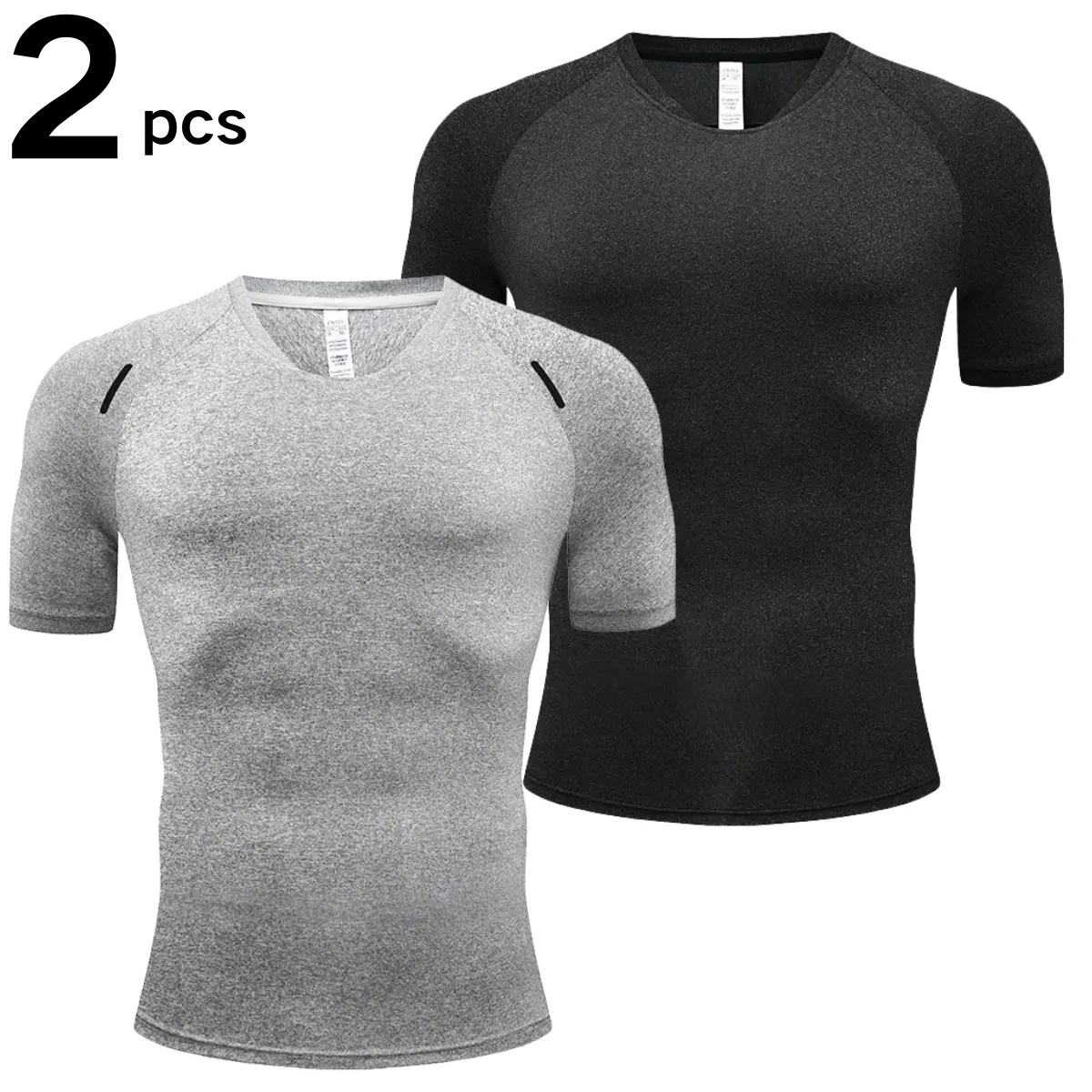Men's Fitted V-Neck Compression T-Shirt - Short Sleeve Stretch Activewear Top for Gym and Casual Workouts