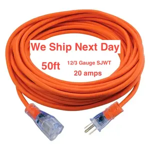 Heavy-Duty 12/3 AWG Extension Cord, Rated for 20 Amps – Perfect for Power Tools and Outdoor Use