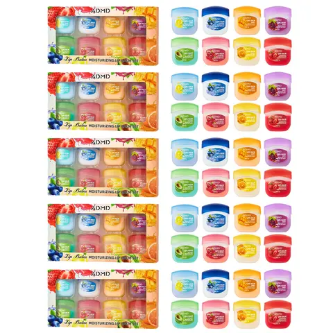 GentleTree 5pcs Fruity Lip Care Multi-Pack - Flavored Balm, Night Moisturizing Mask, Colorless Gloss - Birthday, Holiday Gift for Beauty Enthusiasts