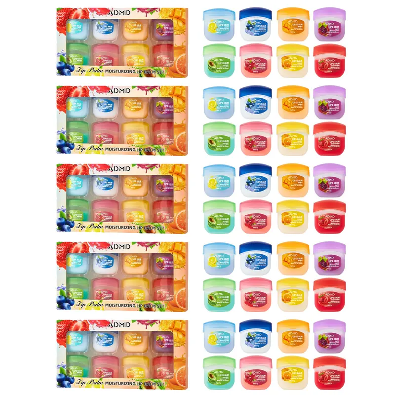 GentleTree 5pcs Fruity Lip Care Multi-Pack - Flavored Balm, Night Moisturizing Mask, Colorless Gloss - Birthday, Holiday Gift for Beauty Enthusiasts