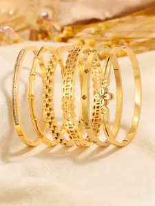 6 fashionable, elegant, classic and minimalist stainless steel bracelets, suitable for dating scenes, party gatherings and daily commuting scenes. They are warm Valentine's Day gifts, expressing endless love