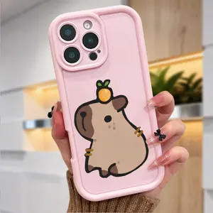 Pineapple Hamster Phone Case for iPhone 17 Air 16 Pro Max 15 Plus 14 13 12 11 XS X Full Body Protection Shockproof Soft Silicone Bumper Cover Festive Spirit