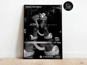 Music Poster - Album Posters - Custom Album Cover Poster - Album Cover Poster - Album Posters - Wall Art - True 2 Myself Lil Tjay Poster