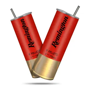 20oz Shotgun Shell Tumbler, 1 Count Insulated Travel Coffee Mug with Lid, Funny Gifts, Unique Gifts for Men, Women, Birthday Gift, Drinkware