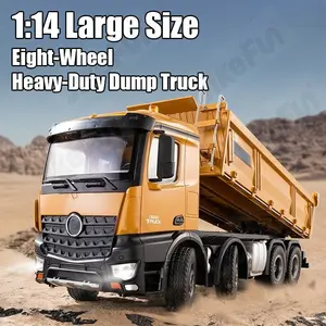 1536 1:14 Semi-alloy Remote Control Dump Truck 12-channel Precision Speed Shift + Simulated Suspension System | Large Capacity Cargo Box One-button Lift Suitable for Birthday Gifts, Christmas Gifts