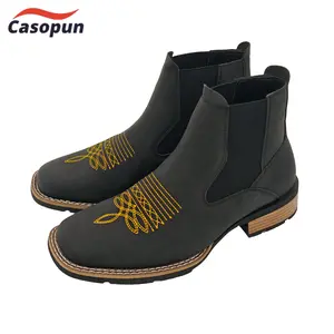 Shoes for Men, Business Embroidering Design Ankle BootsFashionable Round Toe for Daily Wear, Male Allmatch Shoes for Daily Wear suit shoe nicks color slip cowhide Classic Suede american style Embroidered Tabi Cowboy fashionable chelsea boot Fathersdaygift