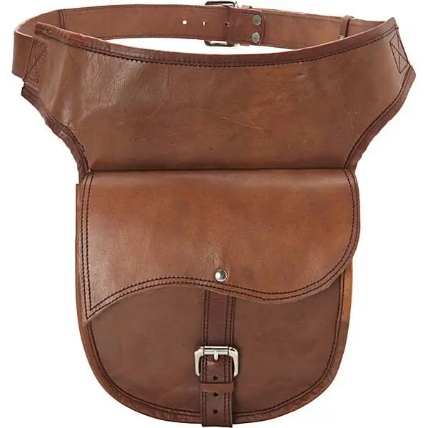 Sharo D-300 Leather Adjustable Strap Hip Bag for Men, Casual Bum Bag with Multi-Compartment, Versatile Men's Handbag