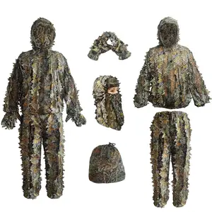 Suit, Kids Adult 3D Leafy Camouflage Clothing, Camo Suit for Turkey Hunting, Hunting for Outdoor Game and Halloween Woodland Camouflage Ghillie Suit Multi-Purpose Ghillie Suit Set
