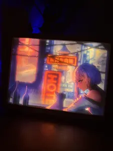 Cyberpunk Edgerunners Lucy LED  Painting Anime Light  Artwork Night Light- large size 12.6" x 9.3"