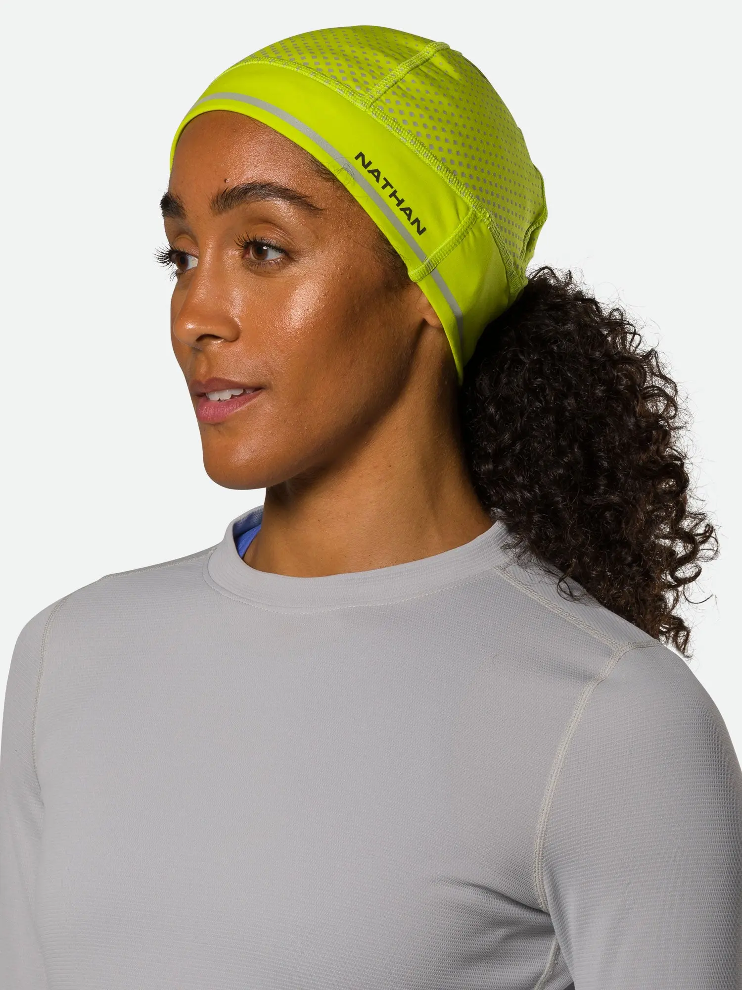 NATHAN HyperNight Reflective Ponytail Beanie - Reflective Design, Lightweight and Comfortable Fit