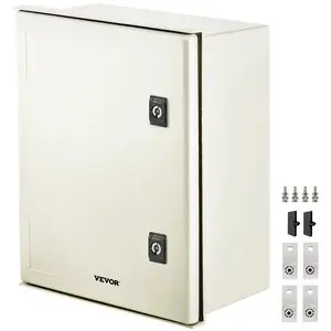 VEVOR NEMA Steel Enclosure, 16 x 12 x 8\'\' NEMA 4X Fiberglass Electrical Box, IP66 Waterproof & Dustproof, Outdoor/Indoor Electrical Junction Box, with Mounting Plate(40 x 30 x 20 cm)