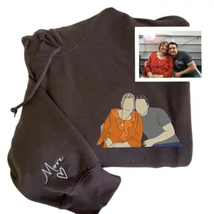 Custom Photo Embroidered Grandma Mom Hoodie, Family Picture Sweatshirt, Personalized Grandmother Gift, Gift for Mom, Funny Mom Hoodie, Mother's Day Shirt